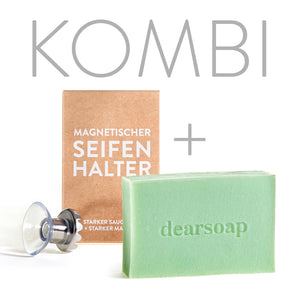 Kombination Aloe vera Seife und magnetischer Seifenhalter mit Saugnapf